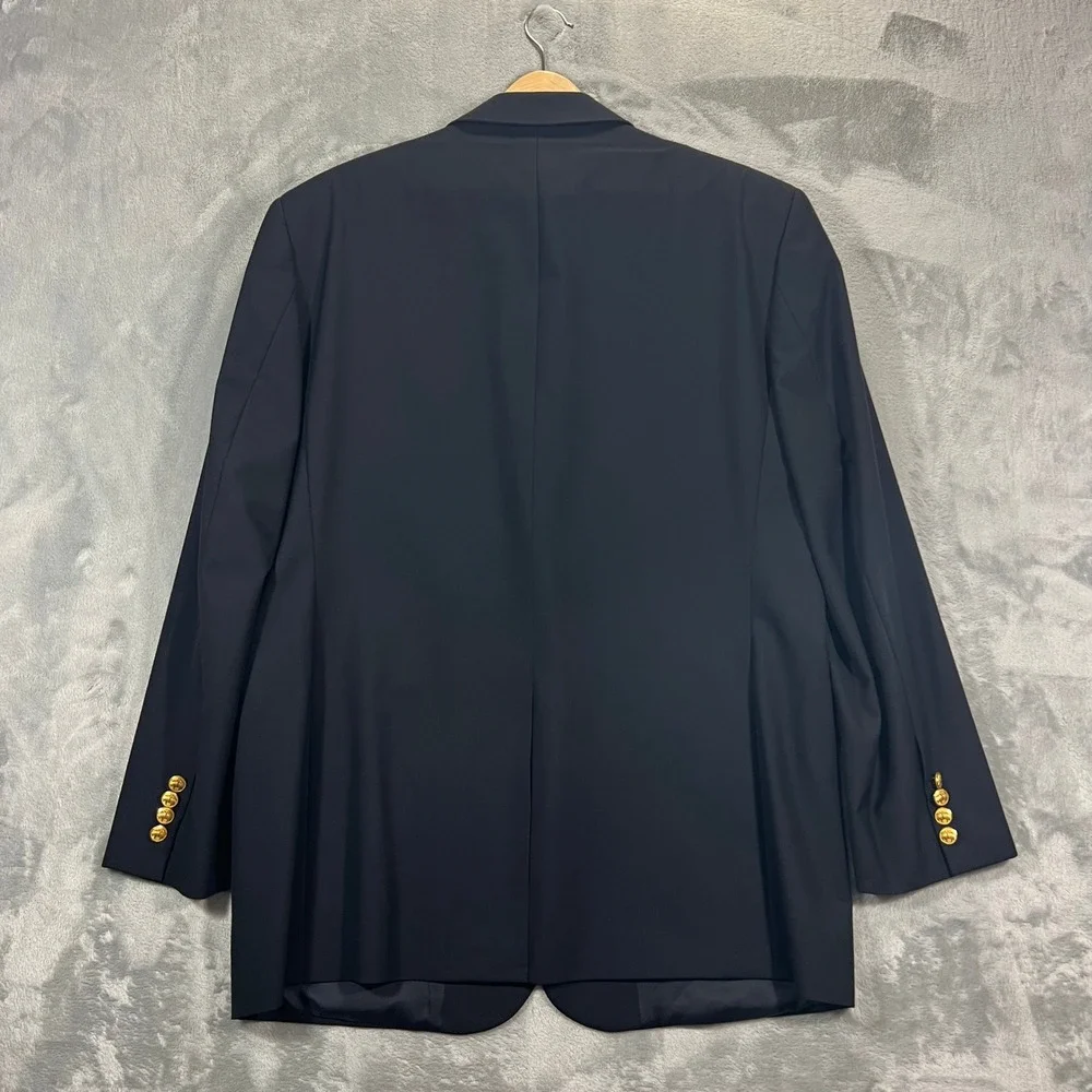 Brooks Brothers 1818 Madison Blazer Men 44R Navy Loro Piana Wool Brass Button